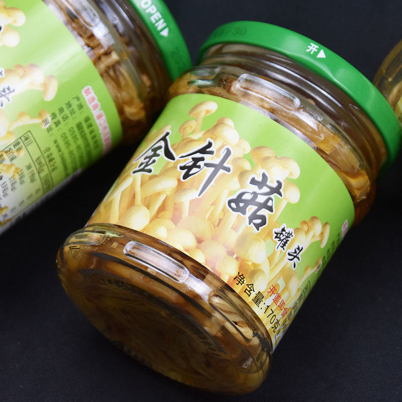 百家味金针菇170g*12瓶装凉拌冷盘菜即食下饭菜咸甜菌菇罐头整箱