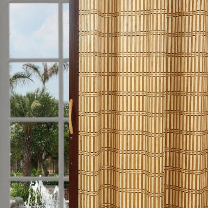 竹帘子折叠门推拉门商场商铺装饰移门遮光竹门帘隔断中式竹卷帘