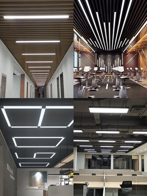 高档方通灯led长条灯会议办公室吊灯g生态木格栅吊顶铝方通专ins