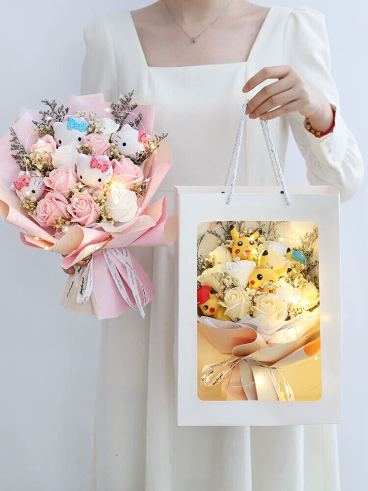 送人见面礼物送女生2021新款干花礼盒包装闺蜜生日大学生毕业花束