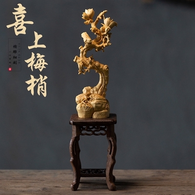 黄杨木雕花鸟图片