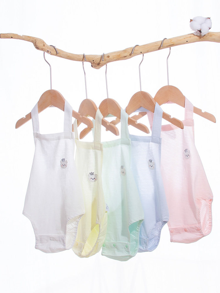 婴儿三角肚兜夏季宝宝肚围薄款纯棉护肚背心半背小孩儿童超薄兜兜