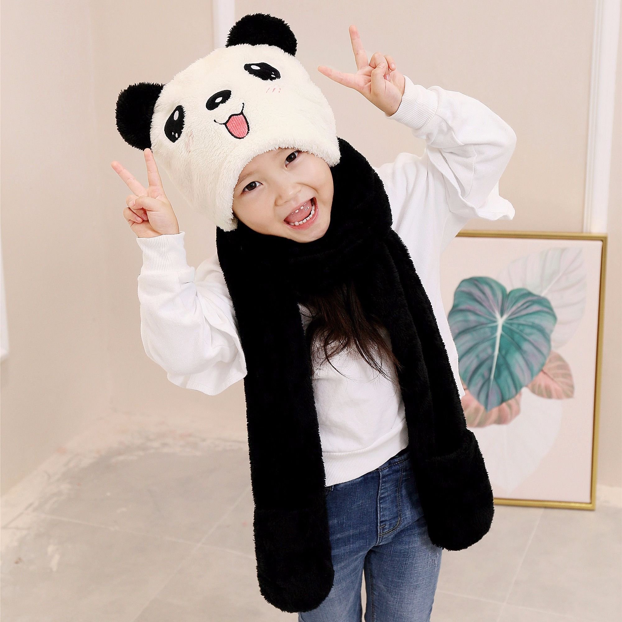 头套新款2021网红抖音同款网红兔子会动的兔耳朵帽子围巾可爱萌儿