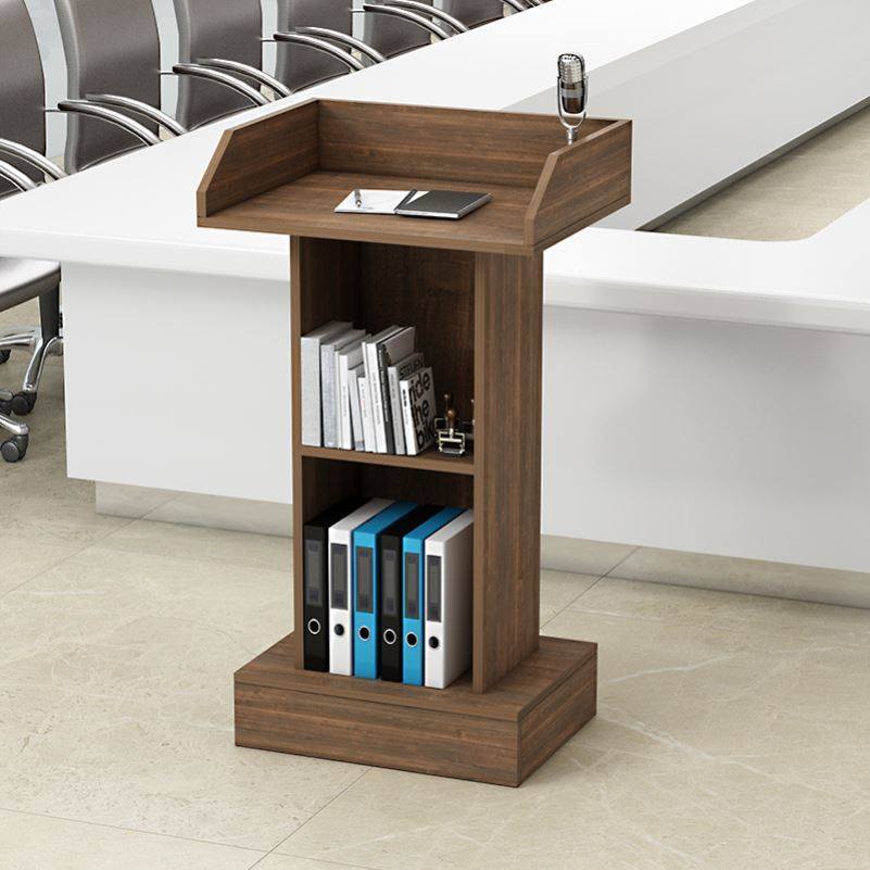 (今日6.3折)讲台地台教室木质讲台桌教师小型户外接待多媒体装饰培训