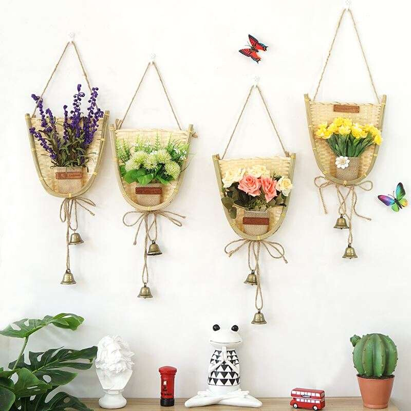 班级植物角幼儿园环创布置材料墙面竹编画创意麻绳吊饰小清新挂件