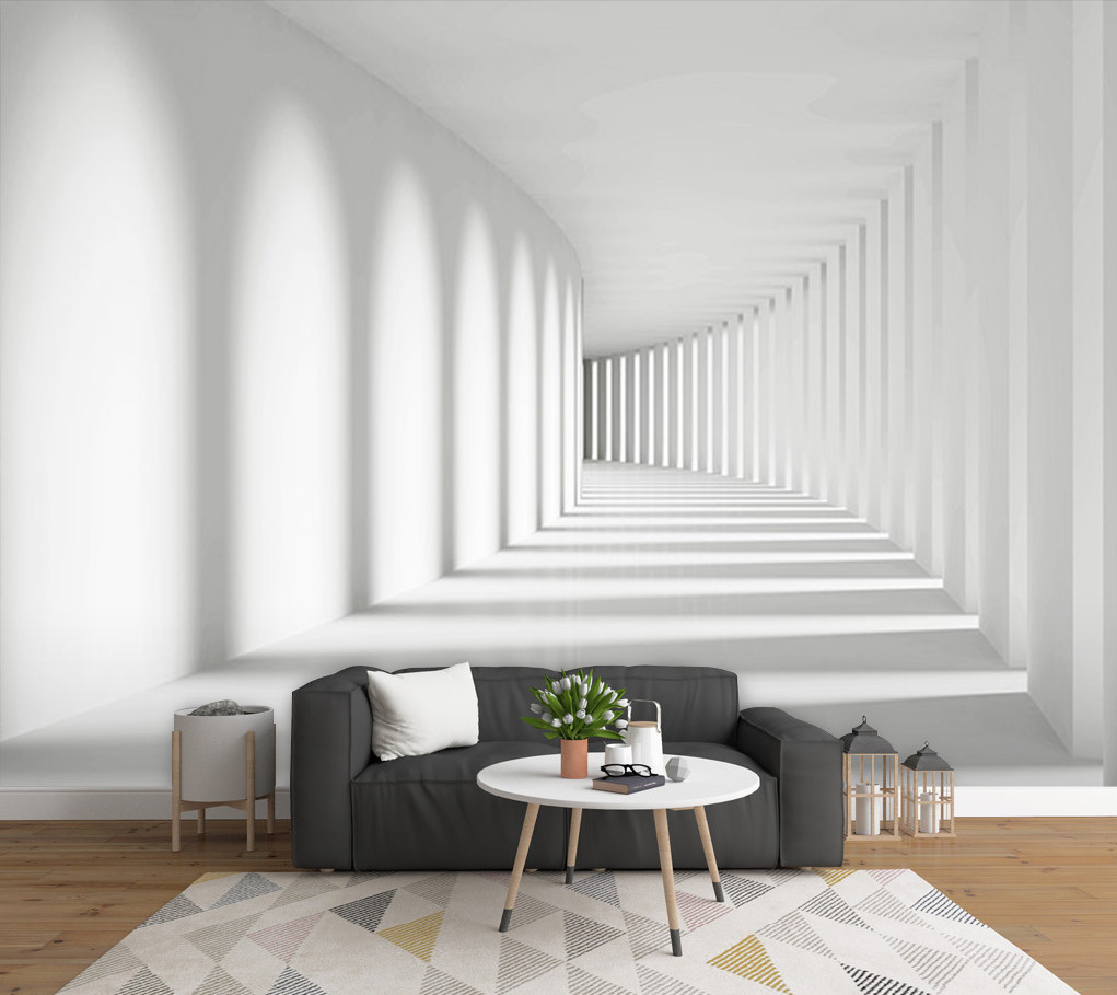 咖啡厅奶茶店西餐厅科技馆办公室墙纸3d立体壁画空间延伸背景墙布