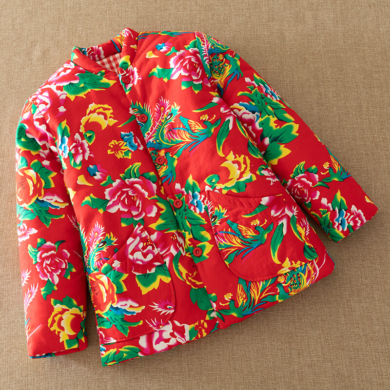 抖音同款网红东北大花棉袄复古手工东北花棉袄女冬中国风炸街外套