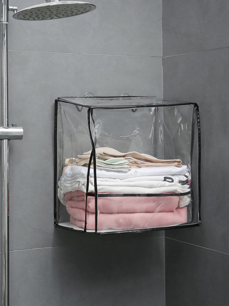 浴室放衣服神器防水洗澡防水收纳挂袋悬挂式卫生间挂衣袋储物袋