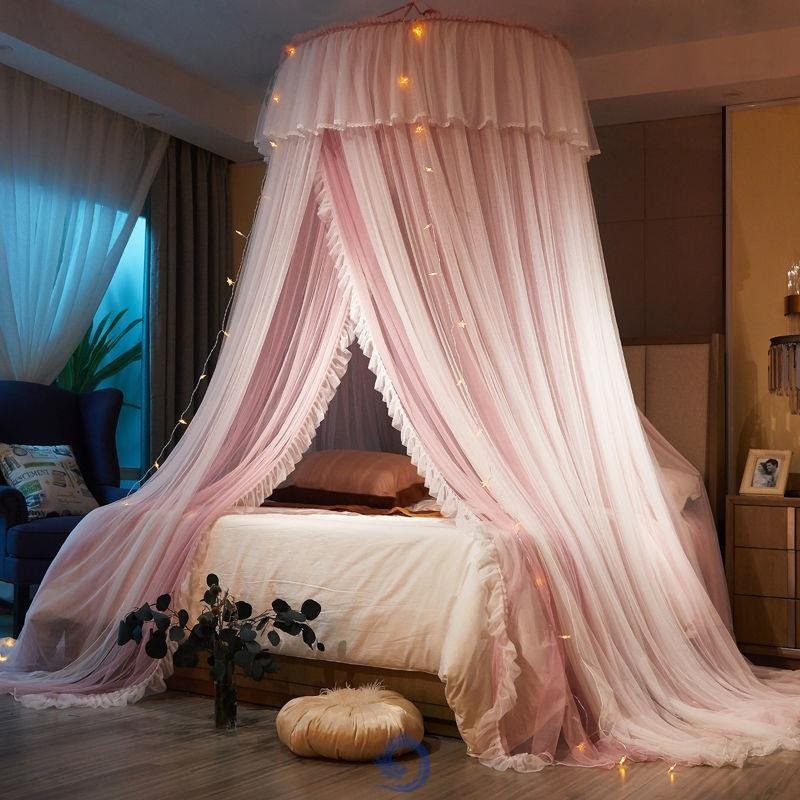 儿童蚊帐女孩公主房卧室网红公主风吊顶圆顶家用18m米床免安装