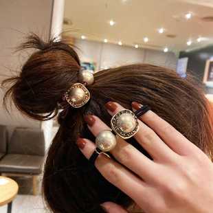 头绳2021年新款韩国高级感扎头发饰品头花小众橡筋象皮根高端发绳