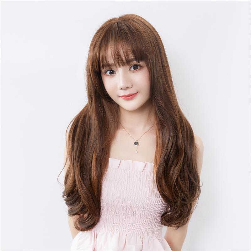 假发真发头顶补发片女水波纹黄色假发片短短发自然黑长直发片无痕