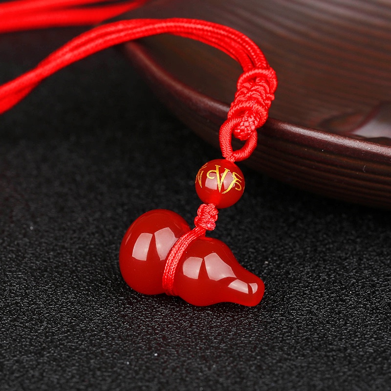 天然红玛瑙葫芦吊坠福禄进a宝吉祥物水晶挂件天医护禄平安纳福项