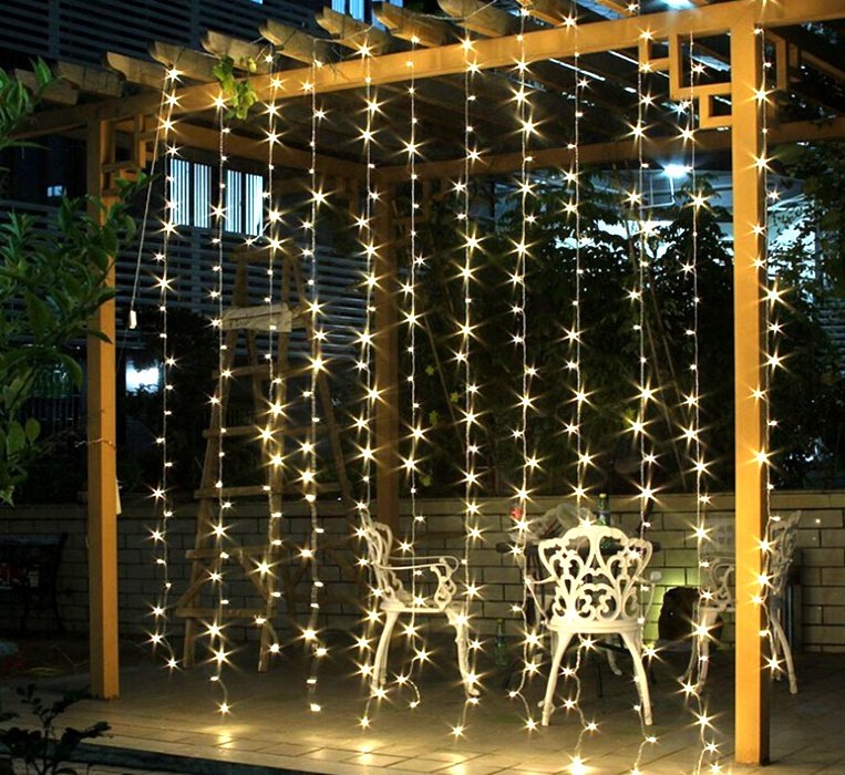 led窗帘灯星星灯卧室房间网红装饰灯串浪漫瀑布灯小彩灯闪灯串