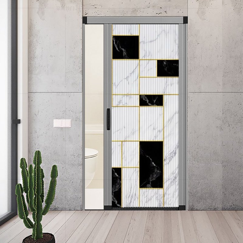隐形折叠门隔断无轨移门蜂巢推拉式厨房卧室衣柜厕所防风定制伸缩