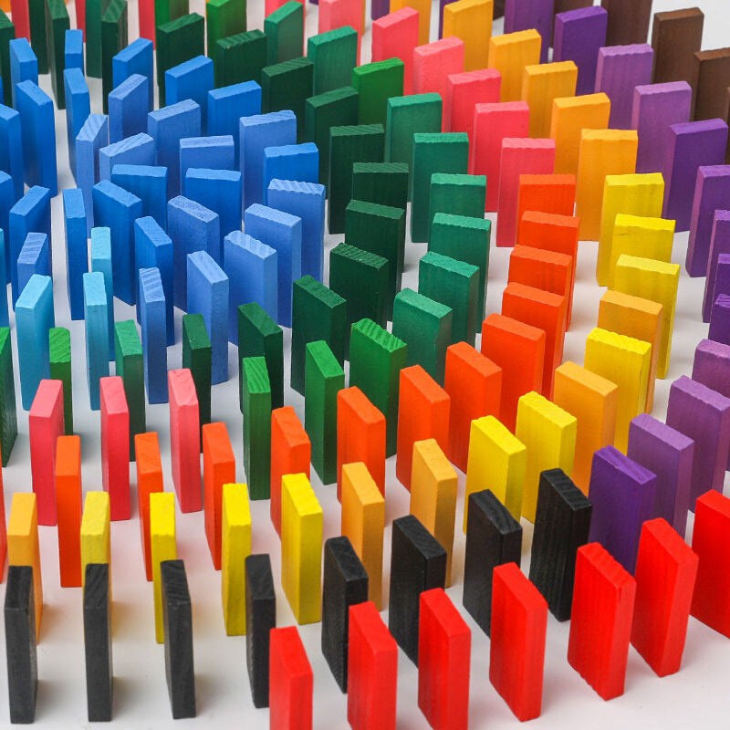 多米诺骨牌1000片儿童益智成人比赛专用智力积木机关标准动脑玩具