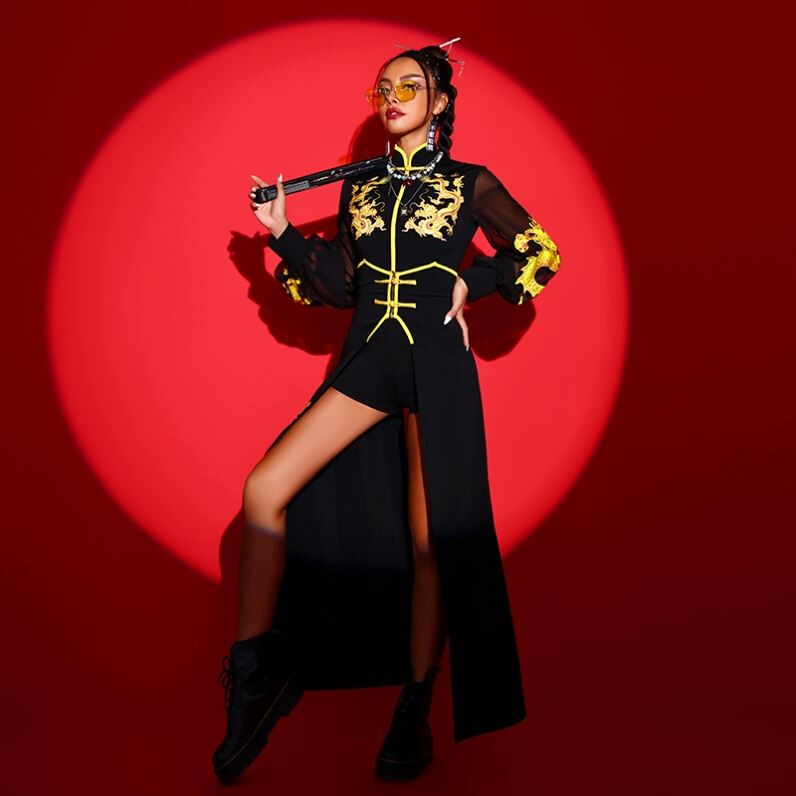 年会舞蹈服装国潮中国风演出服新年春节爵士舞女团女韩性感打歌服