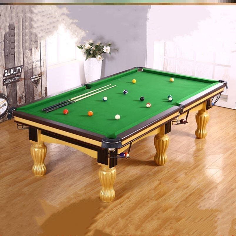 美式台球桌理石中式台球案橡胶木成人俱乐部标准家用黑8上邦台案