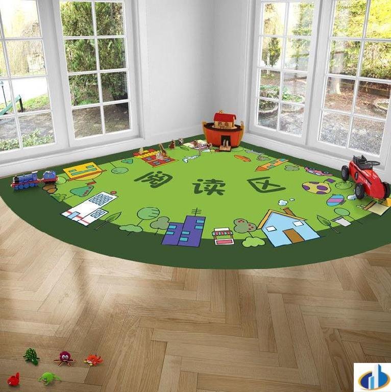 儿童阅读角布置地毯大块装饰图阅读区垫子活动室客厅地毯式拖鞋处