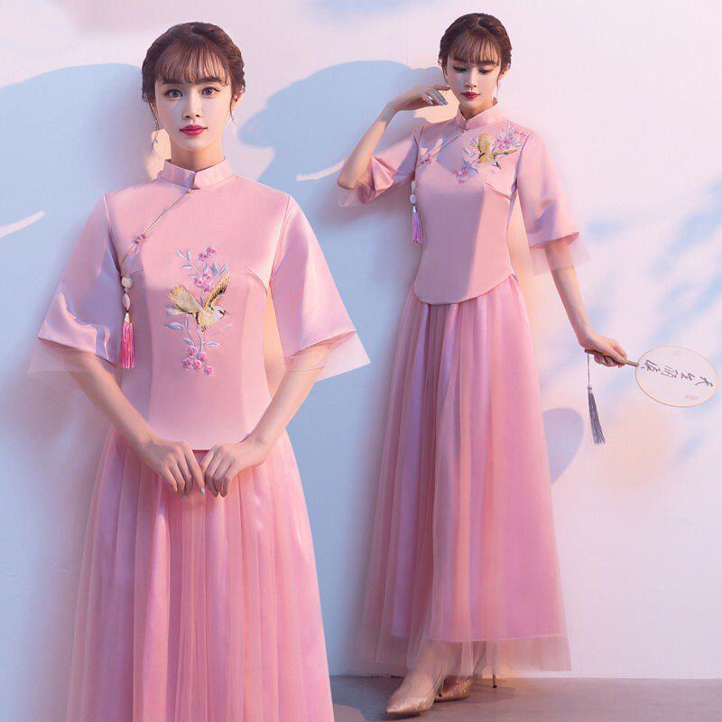 中式伴娘服2020新款秀禾创意礼服仙女气质姐妹团中国风婚礼服