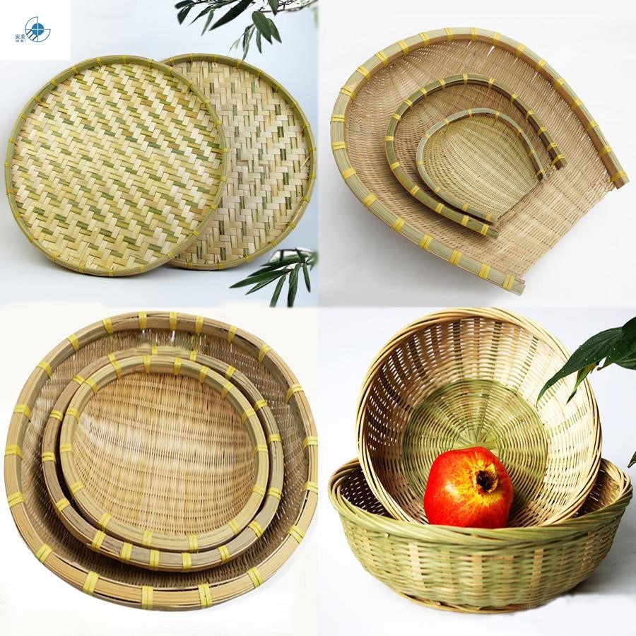 竹簸箕竹编制品农家用编织竹篮子收纳篮筐小簸箕水果篮小竹筐筲簸