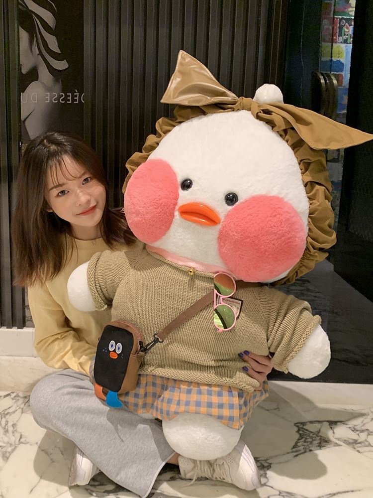 热销玻尿酸鸭公仔圣诞_圣诞节ins玩偶大号网红玻尿酸鸭毛绒娃娃送女