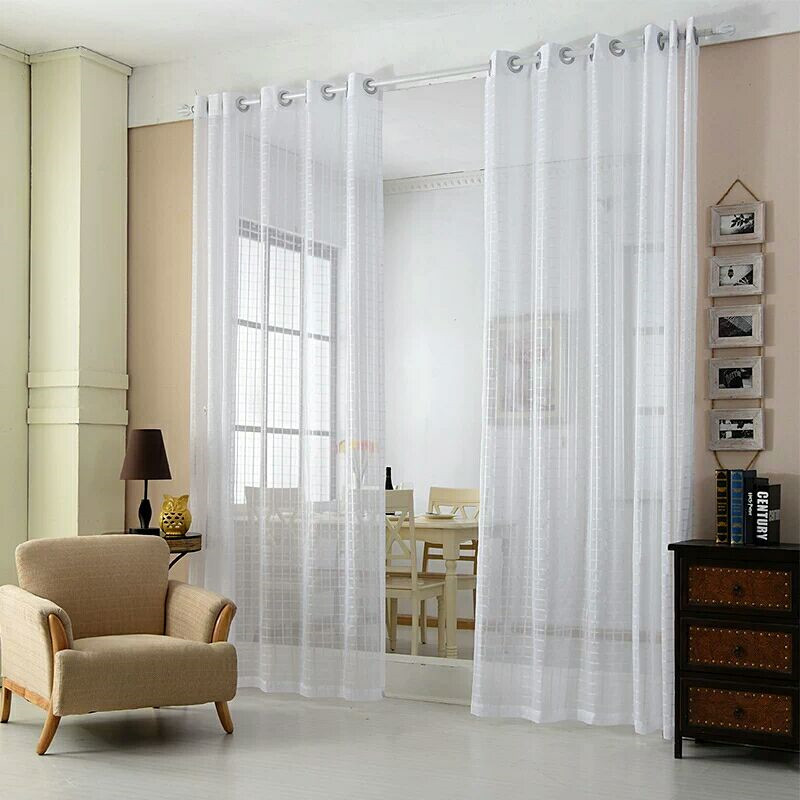 格子纱帘特价白纱窗纱窗帘白色清新飘窗纱隔断防偷窥沙帘纱布