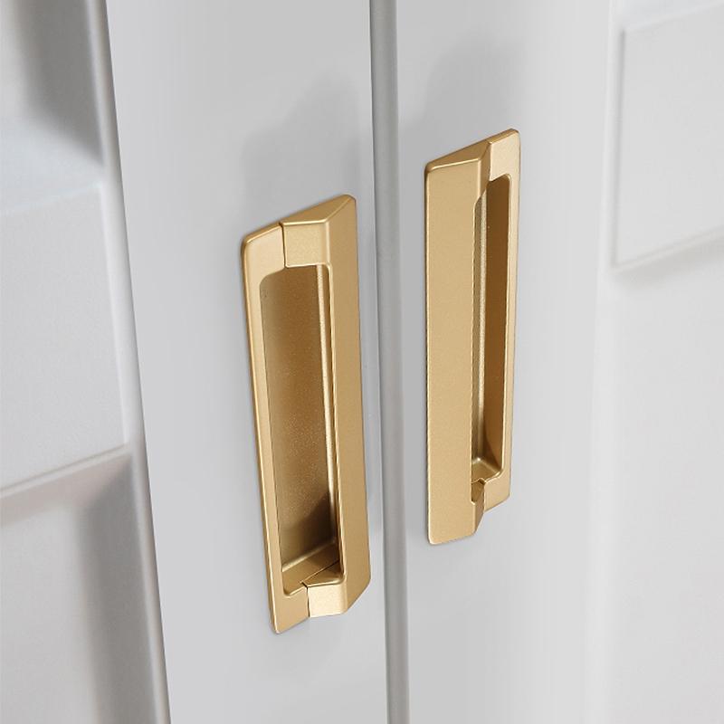 抽屉暗拉手嵌入式现代简约隐形橱柜子移门拉手柜门把手手柄金色