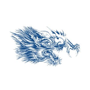 草本果汁半永久纹身贴龙防水持久男女过肩龙披肩龙头o青龙胸部刺