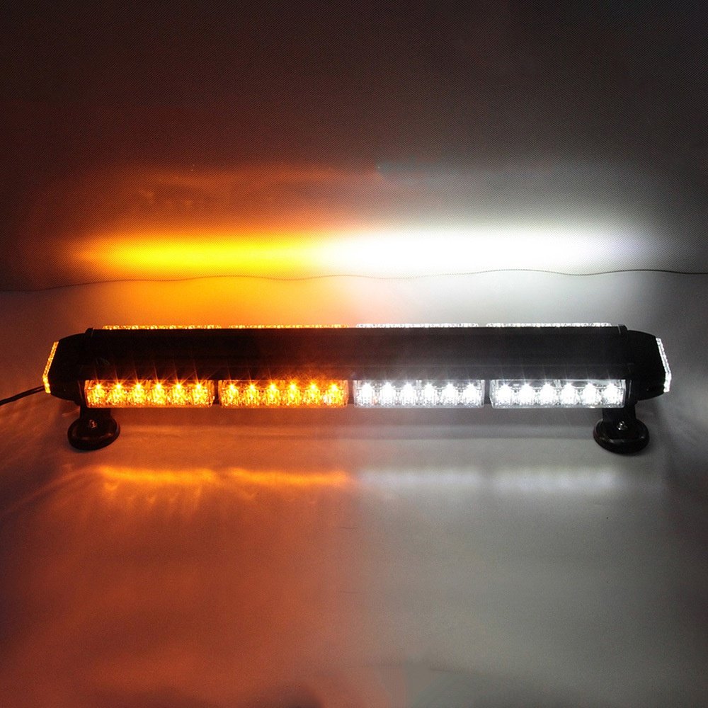 超亮长排爆闪灯汽车强磁吸顶工程货车黄色led开道灯红蓝警示灯12v