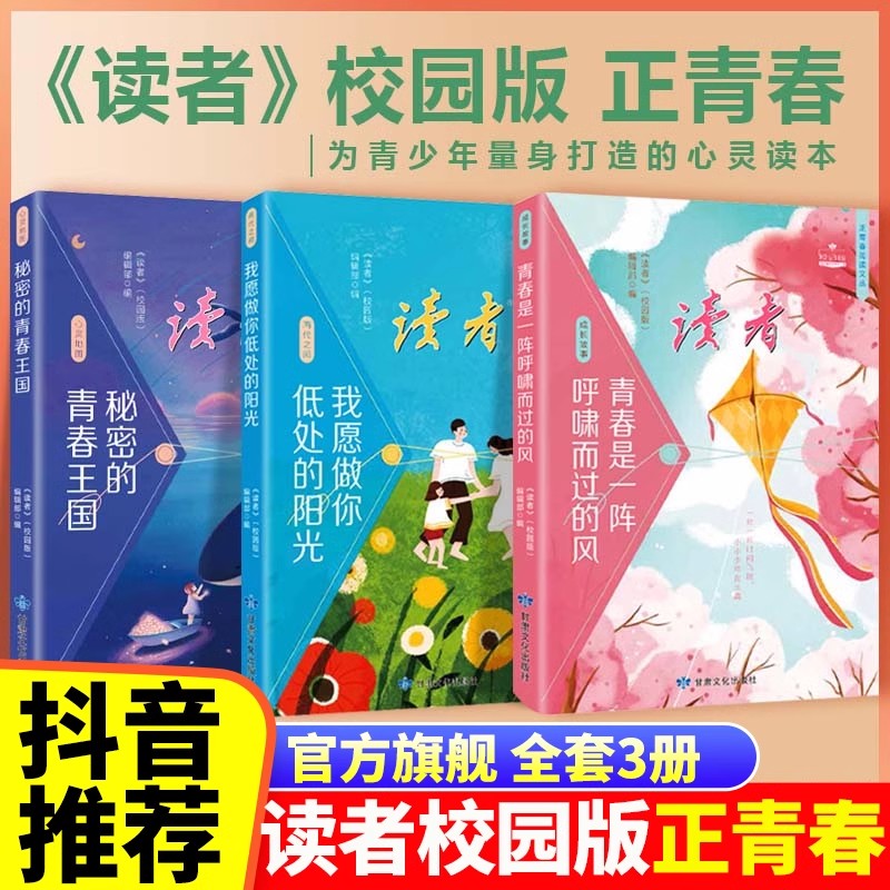 【抖音同款】2024读者校园版正青春阅读文丛全5册青春是一阵呼啸而过的风 我愿做你低处的阳光2024年读者42周年典藏版全4册