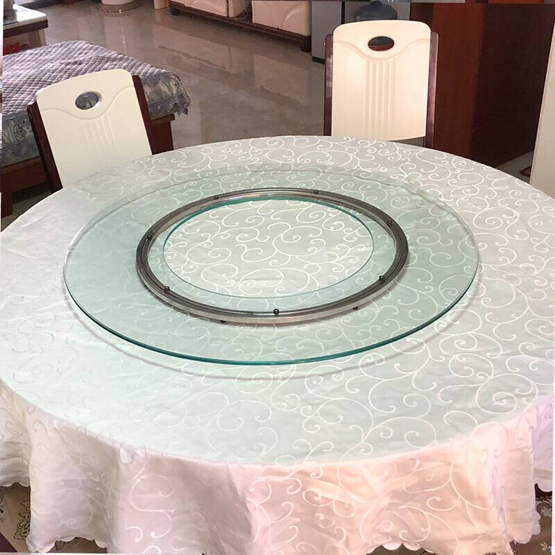 餐桌玻璃转盘圆桌钢化玻璃空心火锅玻璃转盘旋转底座饭桌转盘家用