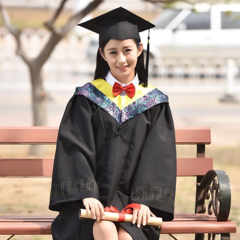 学士服大学生文科理工科农医学硕士博士学位服领结毕业生礼服