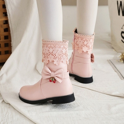 女童马丁靴皮靴2021春秋单靴儿童高筒靴小女孩公主鞋中大童中筒靴