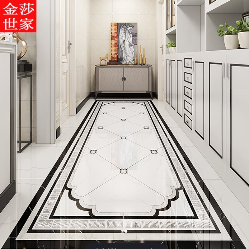 现代简约拼花地板砖瓷砖客厅餐厅走廊过道入户玄关拼花图案p造型