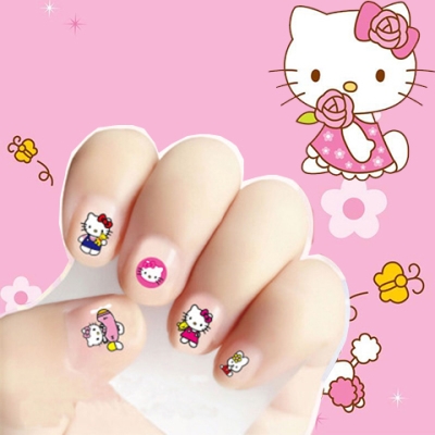 k新品韩国防水美甲贴小朋友孩子卡通无毒环保儿童指甲贴纸宝宝3d