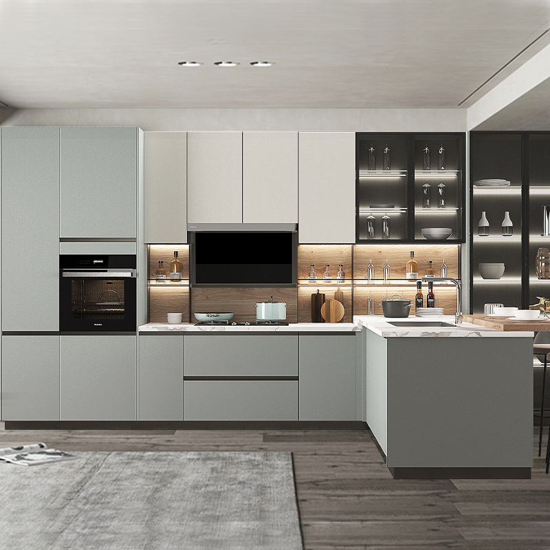 金牌厨柜整体橱柜定制定做整体组装灶台柜石英石台面抗菌厨房350