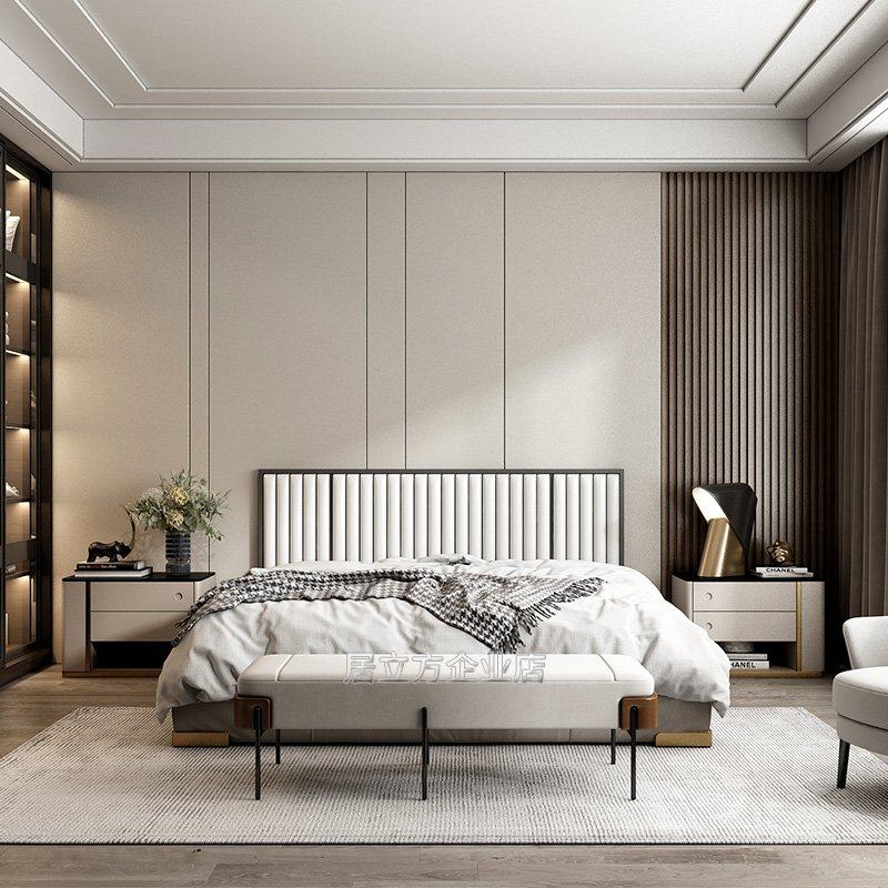 木格栅硬包电视背景墙轻奢现代简约客餐厅沙发卧室床头硬包背景墙