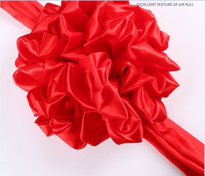 大红花球结婚汽车_婚车装饰车头花大红花球汽车新车红绸布结婚g红绣球