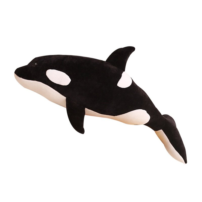 新品大号红色虎鲸公仔毛绒玩具黑虎鲸玩偶睡u觉抱枕布娃娃男孩明