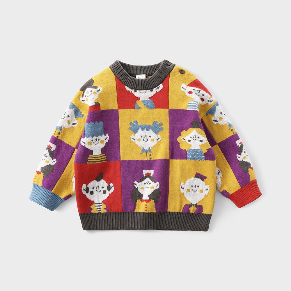 f拉比树童装儿童套头毛衣2021秋冬新款男童针织衫婴儿宝宝毛线衣