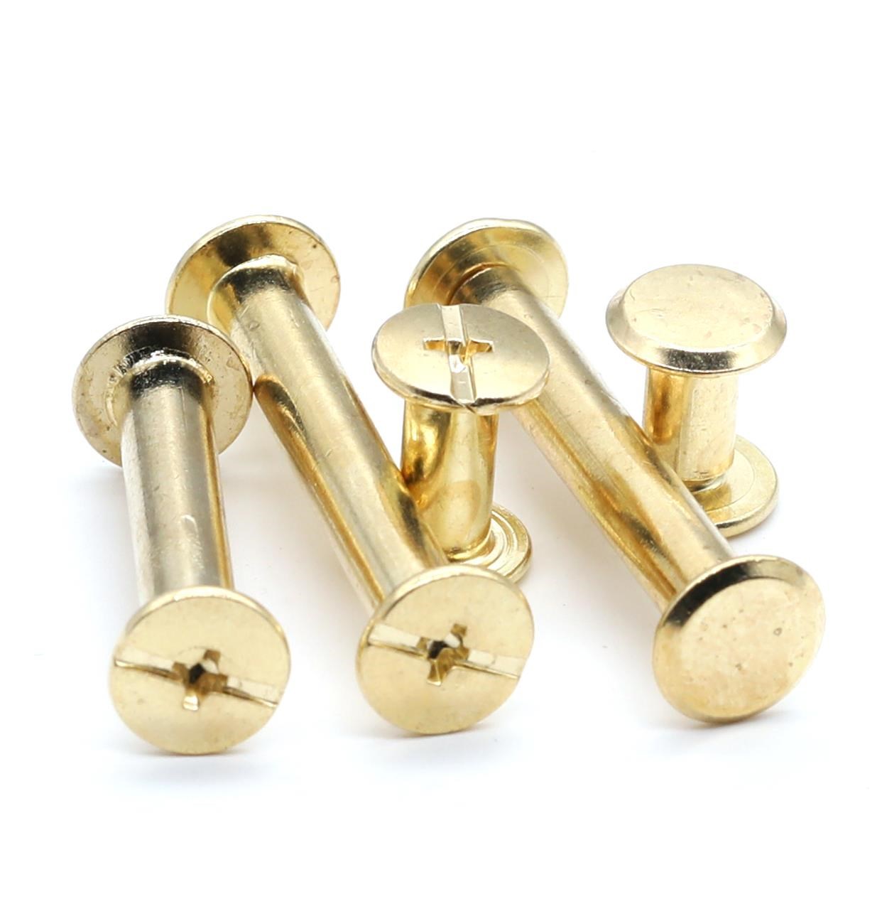 镀铜装订钉样册子母铆钉/相册对接对锁螺丝/账本钉菜谱钉m5-10