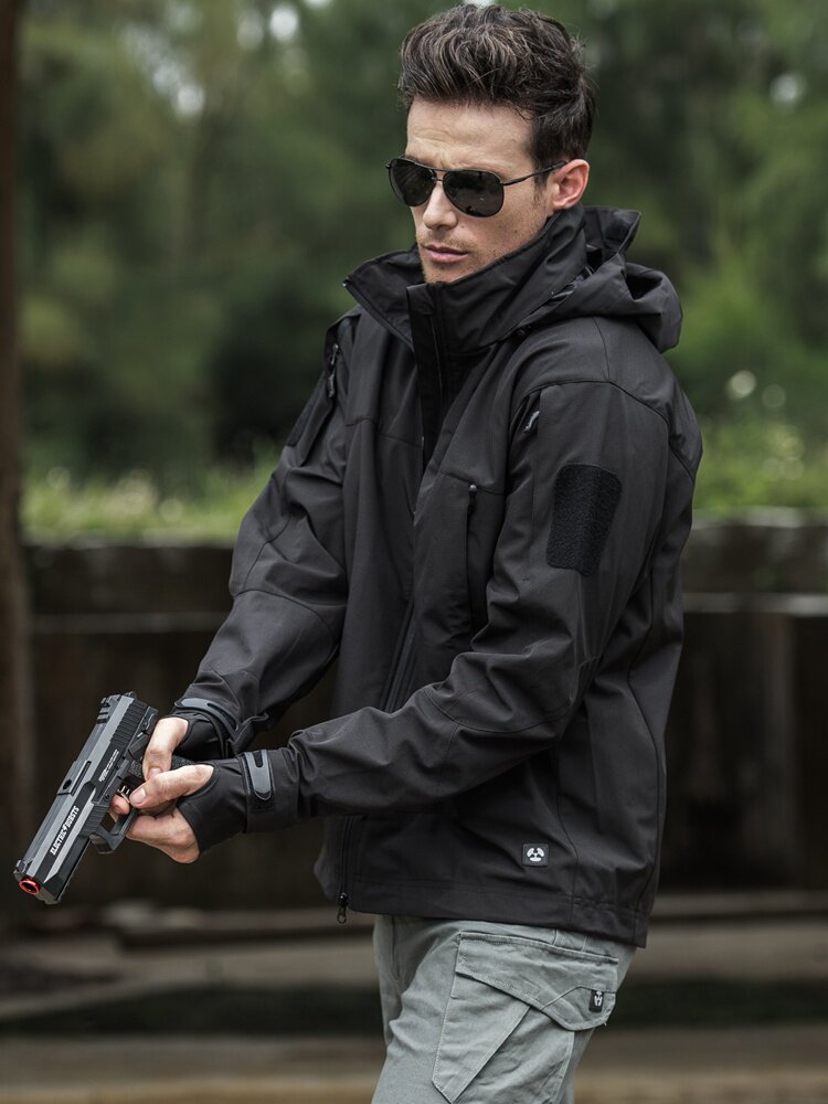 执政官户外软壳二战冲锋衣男秋冬防风防水战术外套特种兵军迷夹克