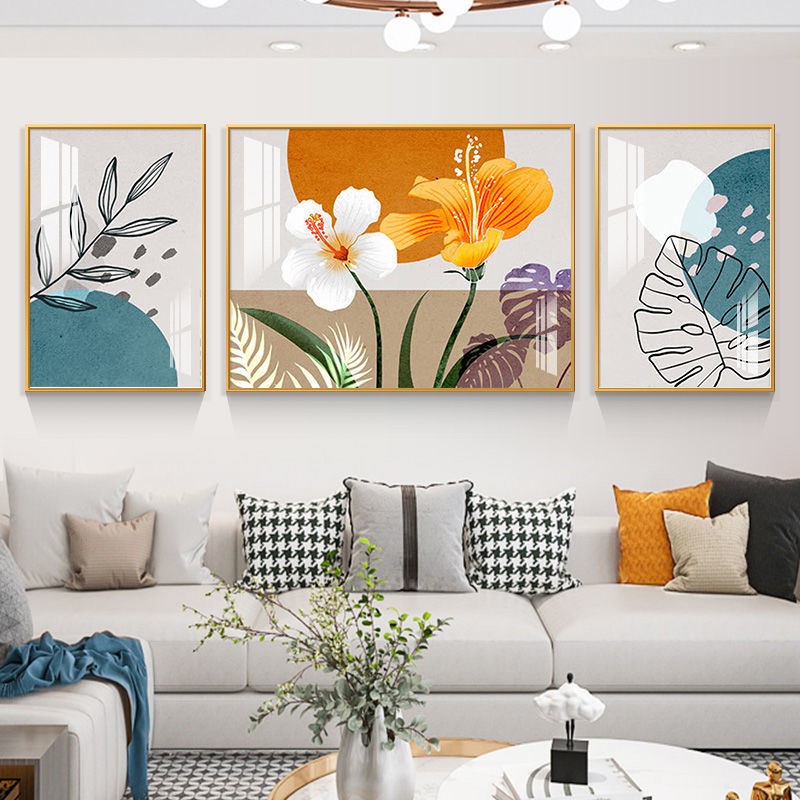 沙发背景墙壁画2021年新款北欧风格客厅装饰画现代简约插画沙发背