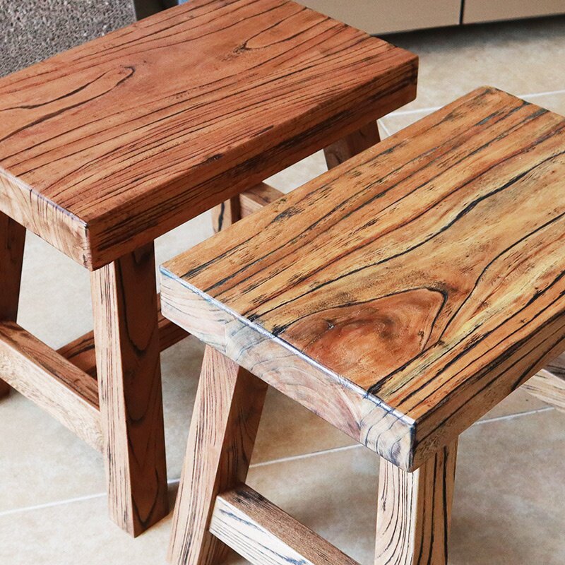 中式老榆木凳子实木板凳家用换鞋复古旧大高矮宽餐厅玄关户外庭院