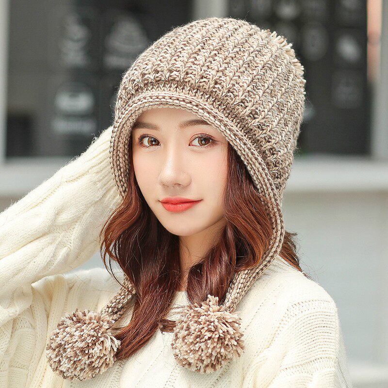 (今日10折)高档帽子女士冬天韩版潮保暖针织帽秋冬季