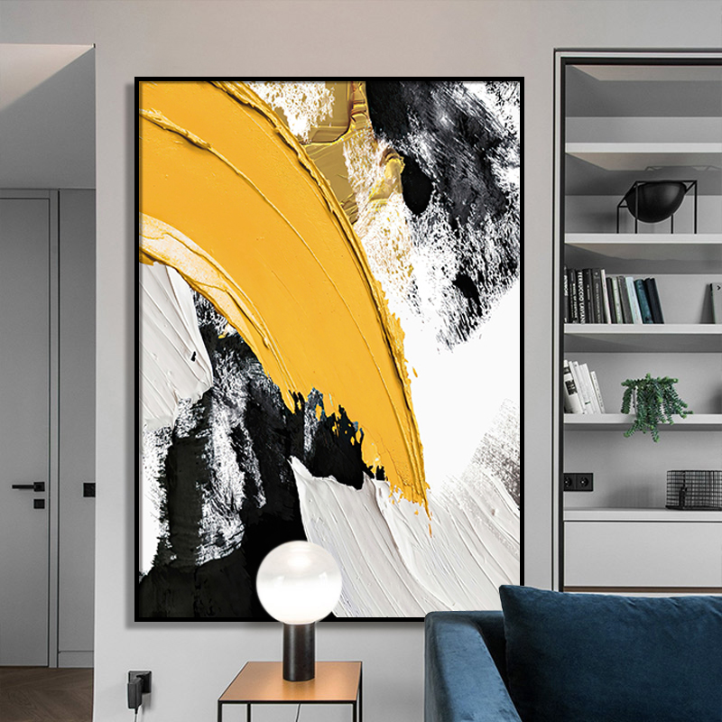 客厅立体轻奢手绘油画简约玄关沙发背景墙装饰画抽象壁画入户挂画