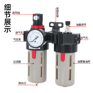 油水分离器过滤器调压bfc3000带自动排水气动二三联件bfr2000配件