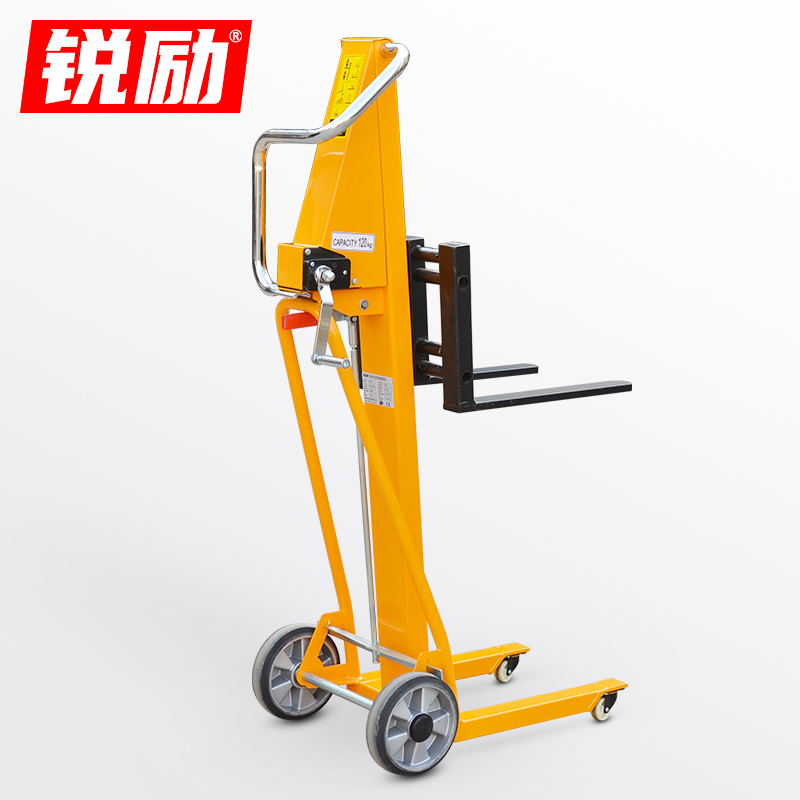热销叉车手动迷你_便携式迷你手摇堆高车家用轻便小叉车手动升降叉车