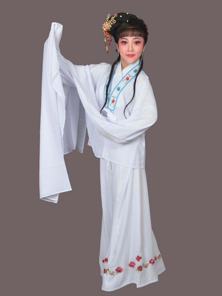 京剧戏服女花旦古典舞蹈练习服装越剧戏曲新款儿童练功水袖戏剧服