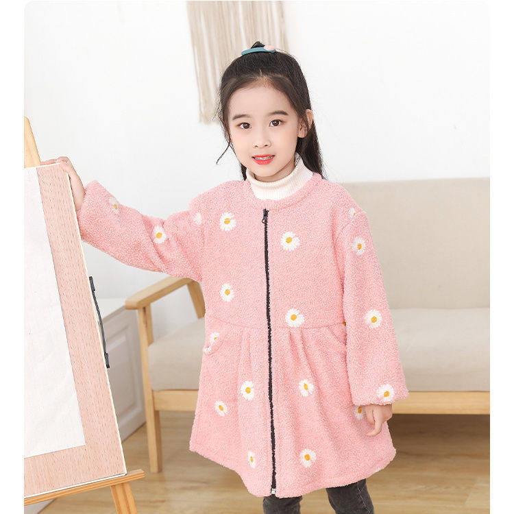 8折)罩衣大童女泰迪绒儿童女童秋冬季长袖拉链羽绒服